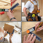 Rainyb Digital Angle Finder Tool 5 inch Pocket Protractor 0-360 degree LED Digital Protractor with Horizontal Bubble Levels and Ruler Meter Accurate Tool for Carpenters,Woodworkers,Fabricators（5 inch）