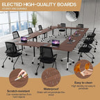 Folding Conference Table 4ft 5ft, Foldable Office Meeting Desk for 6 People, Multiple Sizes Colors Mobile Conference Room Table for Training Room School Business Furniture (6, Walnut, 63in)