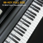 BEATBIT Piano Notes Guide for Beginner, Removable Piano Keyboard Note Labels for Learning, 88-Key Full Size, Made of Silicone, No Need Stickers, Reusable and Comes with Box (Classic Black）