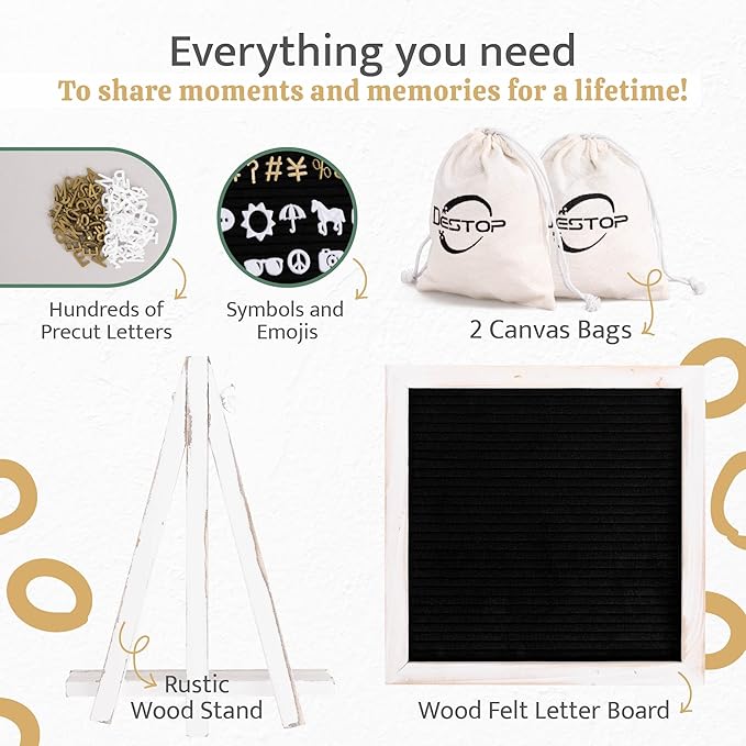Felt Letter Board with Stand,10x10 inch Changeable Letterboard and Message Board,Letter Board Sign Include 792PCS Precut Letters