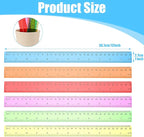 120 Pack 12 Inch Plastic Rulers Bulk for Back to School Supplies Flexible Transparent Assorted Color Ruler with Centimeters and Inches for Office Usage (6 Colors)