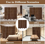 ALeesing 4 Panel Room Divider, 5.6Ft Wood Room Dividers and Folding Privacy Screens, Room Divider Wall Freestanding Room Partitions, Room Dividers Screen for Home Office Bedroom, Dark Brown
