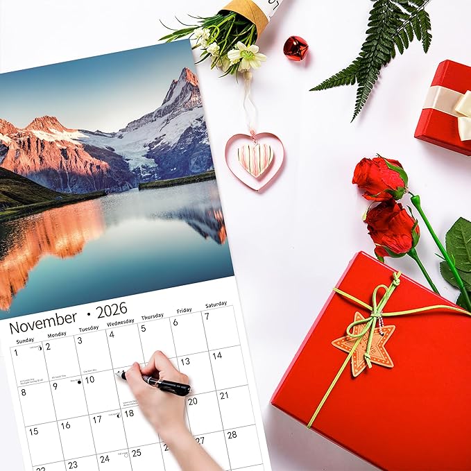 2026 Wall Calendar,Calendar 2026, November 2025 - December 2026, Wall Calendar Wonders of Planet, 12" x 24" Opened,Full Page Months Thick & Sturdy Paper for Gift Perfect Calendar Organizing & Planning