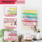 GDINDINFAN Hanging Wall File Organizer 6 Tier Wall Mounted File Holder Document Wall Organizer Magazine Organization for Office Home, White