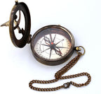 Captain's Brass Sundial Compass – Vintage Marine Nautical Compass, Functional Navigation Tool for Camping, Hiking, Outdoor Adventures, Collectible Gift for Men