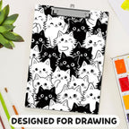 APIILVPQ Cat Clipboard, Cute Clipboards with Low Profile Clip for Office School Use, Cat Lover Gifts Wooden Clip Boards for Nurses Teachers Students - B09
