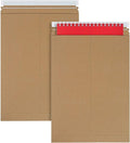 APQ Supply Natural Brown Rigid Mailers, 13 x 18 Inch. Pack of 5 Cardboard Envelopes for Photos, Documents. Sturdy Stay Flat Mailers with Self-Seal Closure. Hard Rigid Shipping Envelopes