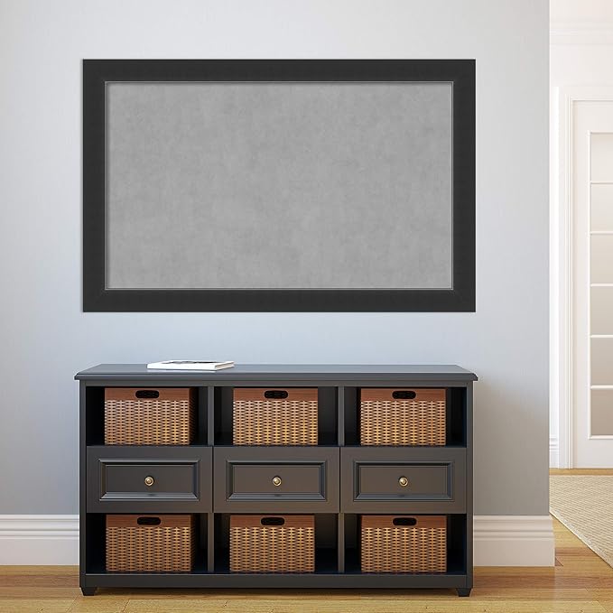 Amanti Art Black Framed Magnetic Board 29x45 Large Vision Board for use with Magnets, 100% Metal Sheet to Display Items as Office Decor or for Home Organization in mudroom, Kitchen or Kids Room