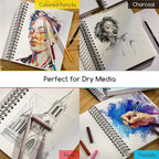 MEEDEN 9"x12" Sketchbook Paper Pad: 122lb/180gsm Spiral Bound Art Sketch Book with DIY Cover for Artists Adults - 60 Sheets Heavy Weight Hardcover Sketch Drawing Paper for Painting Sketching Writing