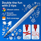ARTISTRO 24 Metallic Acrylic Paint Markers - Paint Pens Dual Tip Brush + Fine Ideal for Calligraphy - Perfect for Fabric, Rock, Glass, Wood, DIY - Art Supplies, Stocking Stuffers, Christmas Gift Idea