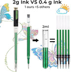 ZSCM Retractable Super Glitter Gel Pens, 12 Colors Large Capacity Metallic Sparkle Gel Ink Pens, 1 mm Fine Point Smooth Writing Color Pen for Adult Coloring Book Note Taking Aesthetic Art Supplies