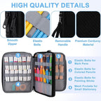 VASCHY Colored Pencil Case, Corduroy Large Pencil Pouch for Art Pens Markers Gel Pens Big Holder Organizer Fits 192 Pencils for Girls Women Black