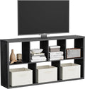 Jpiziso 7 Cube Storage Organizer, Cube Shelf with Heavy-Duty Thick Boards, 25.12" L x 9.37" W x 48.74" H, Smooth Easy-Clean Panels, Simple Assembly, for Living Room Bedroom Office, Black