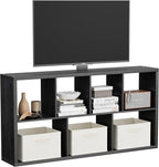 Jpiziso 7 Cube Storage Organizer, Cube Shelf with Heavy-Duty Thick Boards, 25.12" L x 9.37" W x 48.74" H, Smooth Easy-Clean Panels, Simple Assembly, for Living Room Bedroom Office, Black