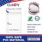 Claev Fast Seal Vertical 4x6 Passport & Card Holders (4x6 Extra Large (XXL), 50 Pack), Clear Waterproof ID Plastic Name Card Badge Holders for Travel, Conferences, Conventions