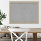 Amanti Art Silver Framed Magnetic Board 24x32 Medium Vision Board for use with Magnets, 100% Metal Sheet to Display Items as Office Decor or for Home Organization in mudroom, Kitchen or Kids Room