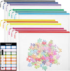 YOPCDJ 12pcs Mesh Zipper Pouch Bags, Extra Large A3 Puzzle Bag for Organizing, 12 Colors, 12 Packs, Classroom Must Have Storage Bag, File Bags for School, Board Games and Office Supplies