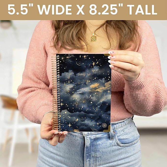 bloom daily planners HARDCOVER 2026 Planner (January to December) - A5 Task Goal Organizer - Monthly & Weekly Inspirational Agenda Book - 5.5" x 8.25" - Midnight Sky