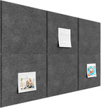 Baysola Large Cork Boards for Walls – 36" x 24" Self Adhesive Felt Wall Tiles, Ideal for Office Black Bulletin Board, Easy to Install Pin Board Photo Board