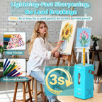 AFMAT Electric Pencil Sharpener, Fully Automatic Pencil Sharpener, Auto in & Out, Rechargeable Hands-Free Sharpeners for Jumbo & Colored Pencils (6.5-12mm), Portable for Home/Classroom/Office PSC6
