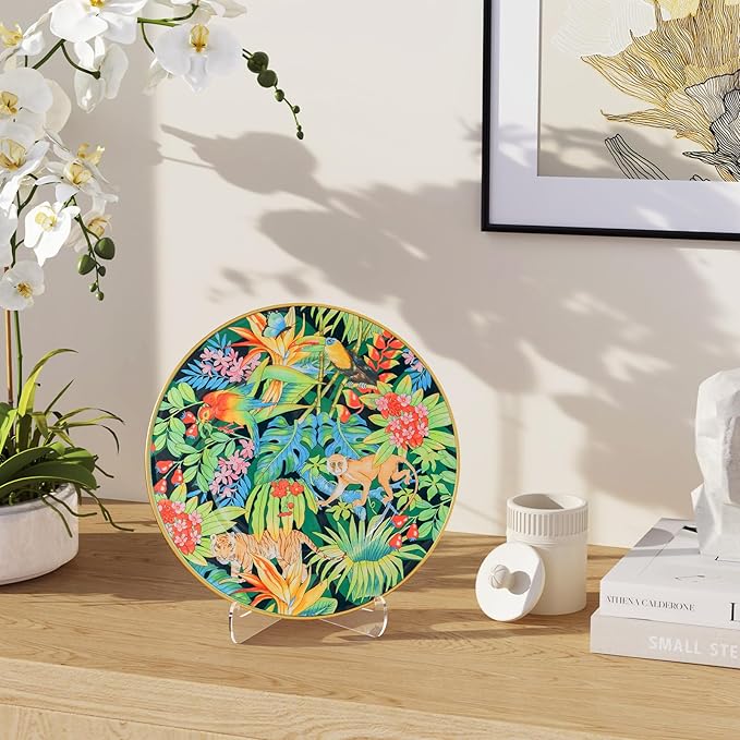 Dooiclear 5 Pack Acrylic Display Stand, Plate Stand for Display, Clear Easel Stand, Display Holder for Card, Frame, Picture, Magazine, Book, CD, Phone (Small/ 3 Inch)