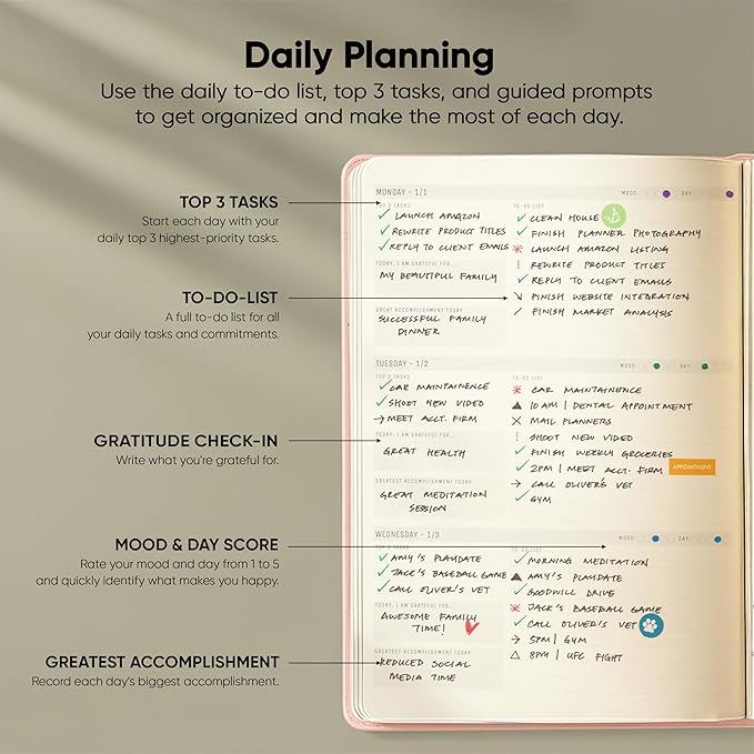Dated, 2026 Planner, 5.8” x 8.3” - The #1 Productivity Planner to Achieve Your 2026 Goals - Planner 2026-2027 by PRODUCTIVITY STORE (A5, PINK)