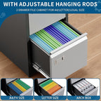 PEUKC 4 Drawer File Cabinet, Vertical Filing Cabinets with Lock, Metal File Cabinets for Home Office, Anti-Tip 4 Storage Drawers for Letter/Legal/A4/F4 Size (Assemble Required, Black)