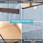 Bagnizer Foldable Storage Bins with Lids, Decorative Storage Baskets, Large Storage Boxes for Home, Office, Bedroom, Closet, Blue, Medium, 4 Pack 14.6 x 9.5 x 9.5”