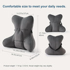 Ailuteie Lumbar Support Pillow(Pat. Pend) – Ergonomic Multi-Zone Back Cushion for Lower Back Pain Relief, Ideal for Office Chair, Car Seat & Home Reading,Steel Gray