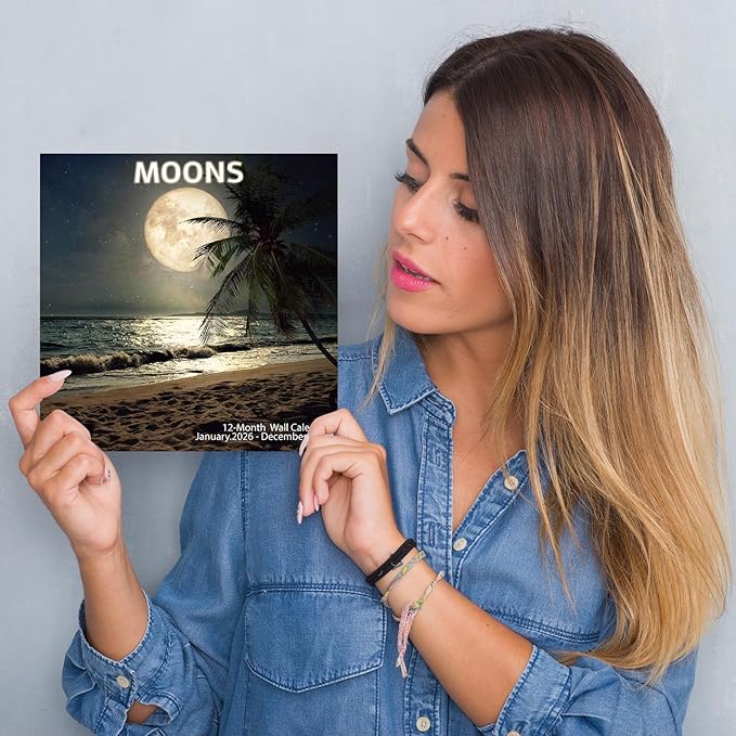 2026 Wall Calendar, MOONS Wall Calendars,2026 Monthly Calendars, Beautiful luna Picture, Thick Glossy Paper, Organizing & Planning
