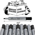 Buecs Permanent Markers, 80 Count Black Permanent Markers, Chisel tip, Waterproof &Fade Resistant, Quick Drying, Office Supplies for School, Office, Home