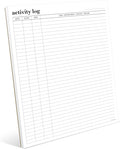 Activity Log Notepad 11x8,5 - Organize and Track Tasks, Appointments, Contacts, Records - Premium Thick Paper - Letter Size - 50 Sheets -Hard Cardboard Back Stand - To Do List Notepad for Work, Daily