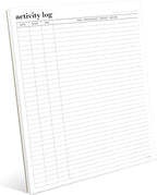 Activity Log Notepad 11x8,5 - Organize and Track Tasks, Appointments, Contacts, Records - Premium Thick Paper - Letter Size - 50 Sheets -Hard Cardboard Back Stand - To Do List Notepad for Work, Daily