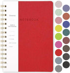Spiral Notebook-5.75" x 8.125" College Ruled Journal with Inner Pockets and 160 Pages,PU Leather Cover Business Journal, Twin-Wire Binding Notebook Perfect for Office & Home School Supplies Dark Red