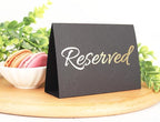20 Pack Black Reserved Table Sign with Golden Letters - Reserved Signs For Wedding - Wedding Accessories - Tent Cards For Reserving Seats & Places - Place Cards for Party