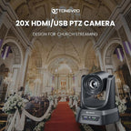 TONGVEO HDMI 20X Optical Zoom PTZ Conference Room Camera System, 1080P 60fps USB3.0 Computer Camera with Microphone & Bluetooth Speakerphone, Easy Setup for Church & Meetings