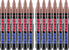 Craiiby Brown Paint Pens Paint Markers - 12 Pack Permanent Quick Dry Waterproof Marker Pens for Rocks Wood Fabric Plastic Canvas Glass Mugs Metal Tire Stone