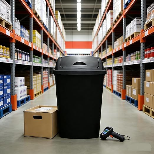 Uumitty Kitchen Trash Can 18.5 Gallon with Swing Lid, 70L Plastic Tall Garbage Can Outdoor and Indoor, Perfect for Commercial Offices, Home Office, 4 Pack