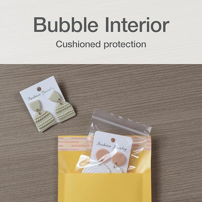 Quality Park Bubble Mailers, 4 x 8 Shipping Envelopes, Self-Seal, Small Kraft Padded Envelopes, Redi-Strip Peel Off Closure, 50 Per Box (QUA85928)