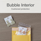 Quality Park Bubble Mailers, 4 x 8 Shipping Envelopes, Self-Seal, Small Kraft Padded Envelopes, Redi-Strip Peel Off Closure, 50 Per Box (QUA85928)