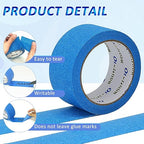 Oleitodh 12 Rolls Blue Painters Tape Bulk 2 inch x 660 Yards, Painters Masking Tape No Residue Wall Painting Tape Artist Tape Trim Edge Finishing Tape for Wall Painting Decoration DIY Supplies