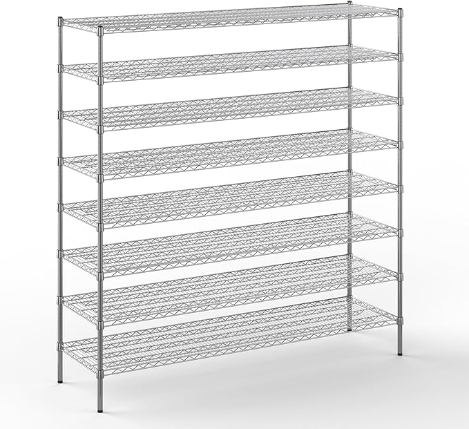 Regal Altair 21" Deep x 72" Wide x 74" Height Wire Shelving Kit | 8-Tier | NSF Commercial Storage Rack Unit