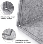 Large Bulletin Board, Foldable 60x36 Inches Cork Board Alternative, Large Felt Board Decorative Pin Board for Wall, Foldable Photo Board Self-Adhesive Vision Board with 36 Pushpins Light Gray