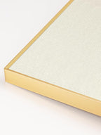 Lightomorrow Bulletin Board 30 x 20 inches, Oatmeal White Pin Board Vision Board, Golden Aluminum Framed Fabric Cork Board with 10 Push Pins