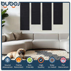BUBOS 2 PCS Acoustic Panels,47.2''x11.8'' Fabric Soundproof Wall Panels,Self-adhesive Sound Absorbing Panels for Studios, Office, Home Theater, Fabric-Clad-N Matte Black