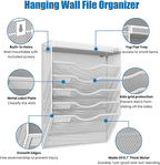 KZWKRG 6 Tier Wall File Organizer Hanging Vertical File Organizer, Wall Mounted Mail Paper Document Folder Holder, Mesh Magazine Rack Mail Document Organizer for Office School Home