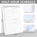 To Do List Notepad Half-Hour Hourly Schedules - Daily Planner Notepad Undated 52 Sheets Tear Off, 6.5" x 9.8" Planning Pad Checklist Productivity Note Pad for Work and Personal Organized