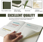EMOMAS Lined Journal Notebook, 10Pack Hardcover Notebook for Men & Women – Journals for Writing, Work, School, Home & Daily Notes, 160 Pages – Medium A5, 5.7"x8", 100 gsm Thick Paper (Olive Green)