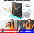 Sonicism 20 Pack X-Lined Acoustic Panels with Self-adhesive, 12"X12"X 0.4" Sound Proof Foam Panels, High Density Decorative Sound panels, Soundproof Wall Panels for Home Office (WhiteBase+BlackFace)