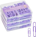 NEEWAY Colorful Paper Clips Assorted Sizes, Small and Large Paperclips, 210 Count, 3 Pack of 70 (Purple)